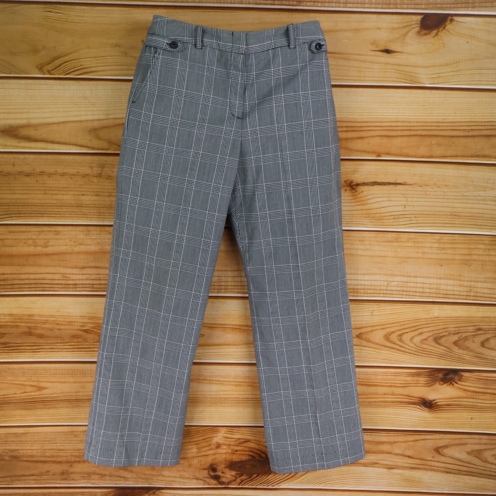 Lifestyle Attitude Dress Pants Womens 12 Black Plaid Stretch Pockets High Rise‎